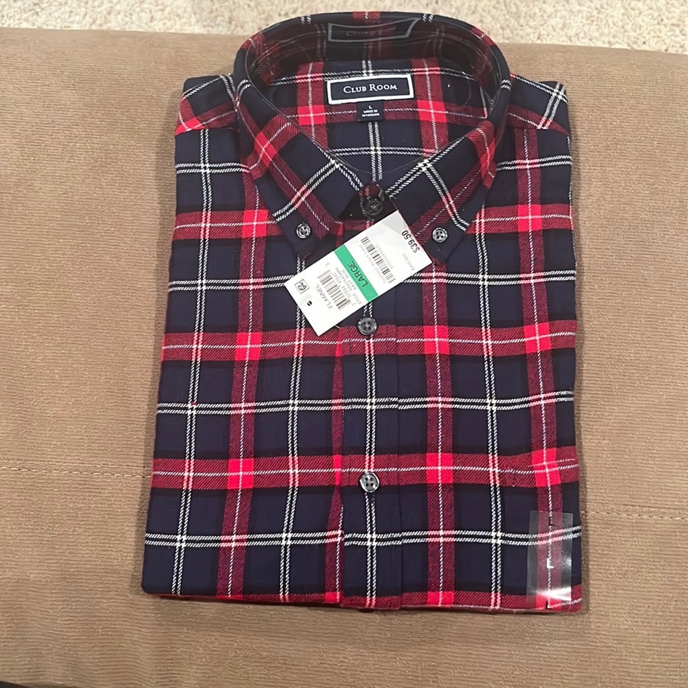 NWT! Blue and red flannel